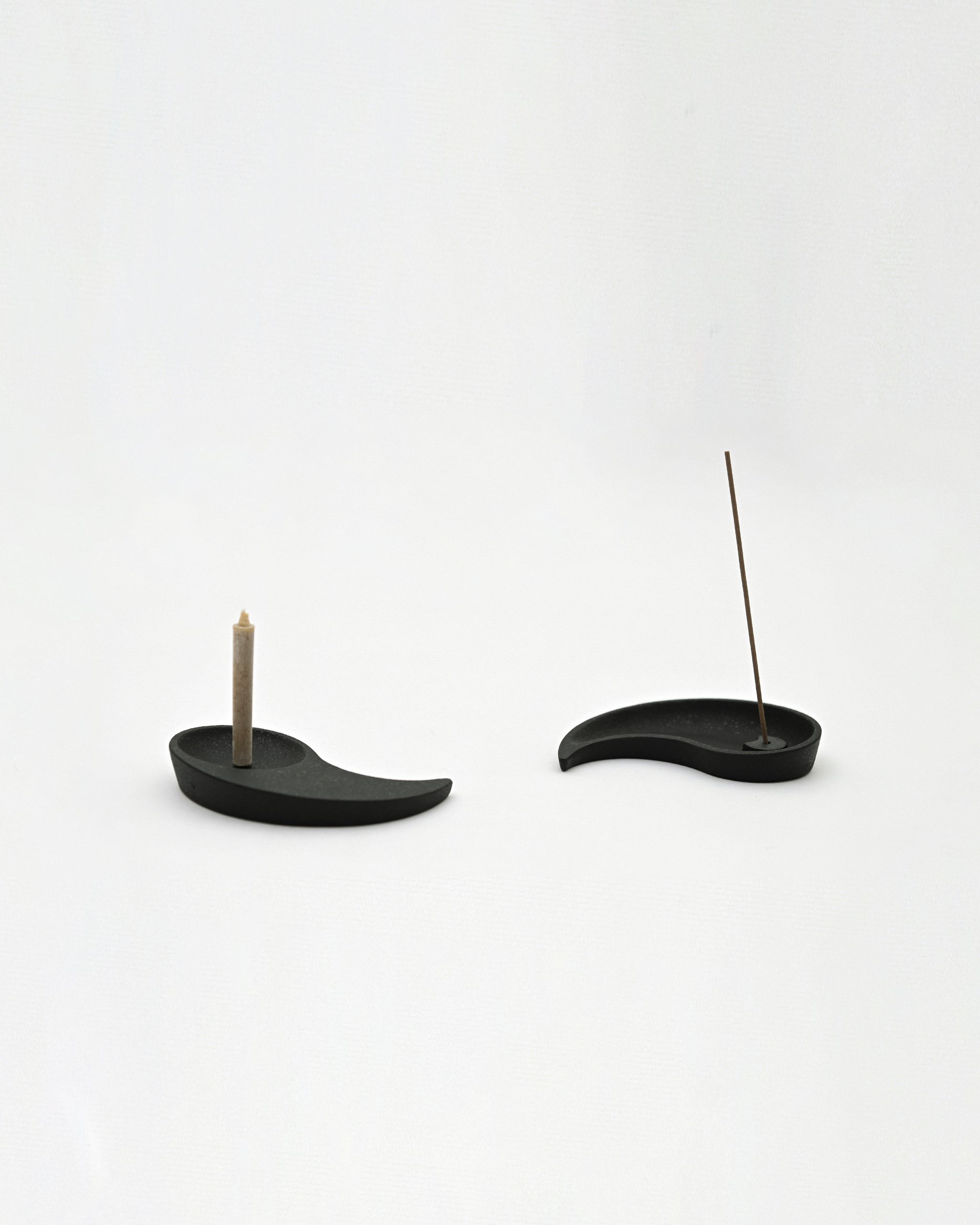 Candle holder and incense holder from Nezen Box Set by Iwata on a white background