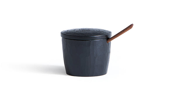 Noir Lidded Spice Bowl with Walnut Spoon (OUT OF STOCK)
