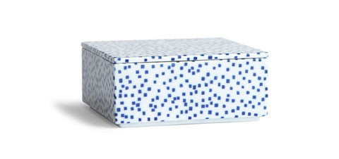 Porcelain Box - Blue Squares