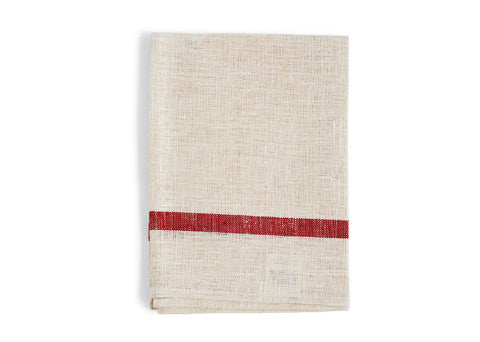 Thick Linen Kitchen Cloth - White with Red Stripes (OUT OF STOCK)