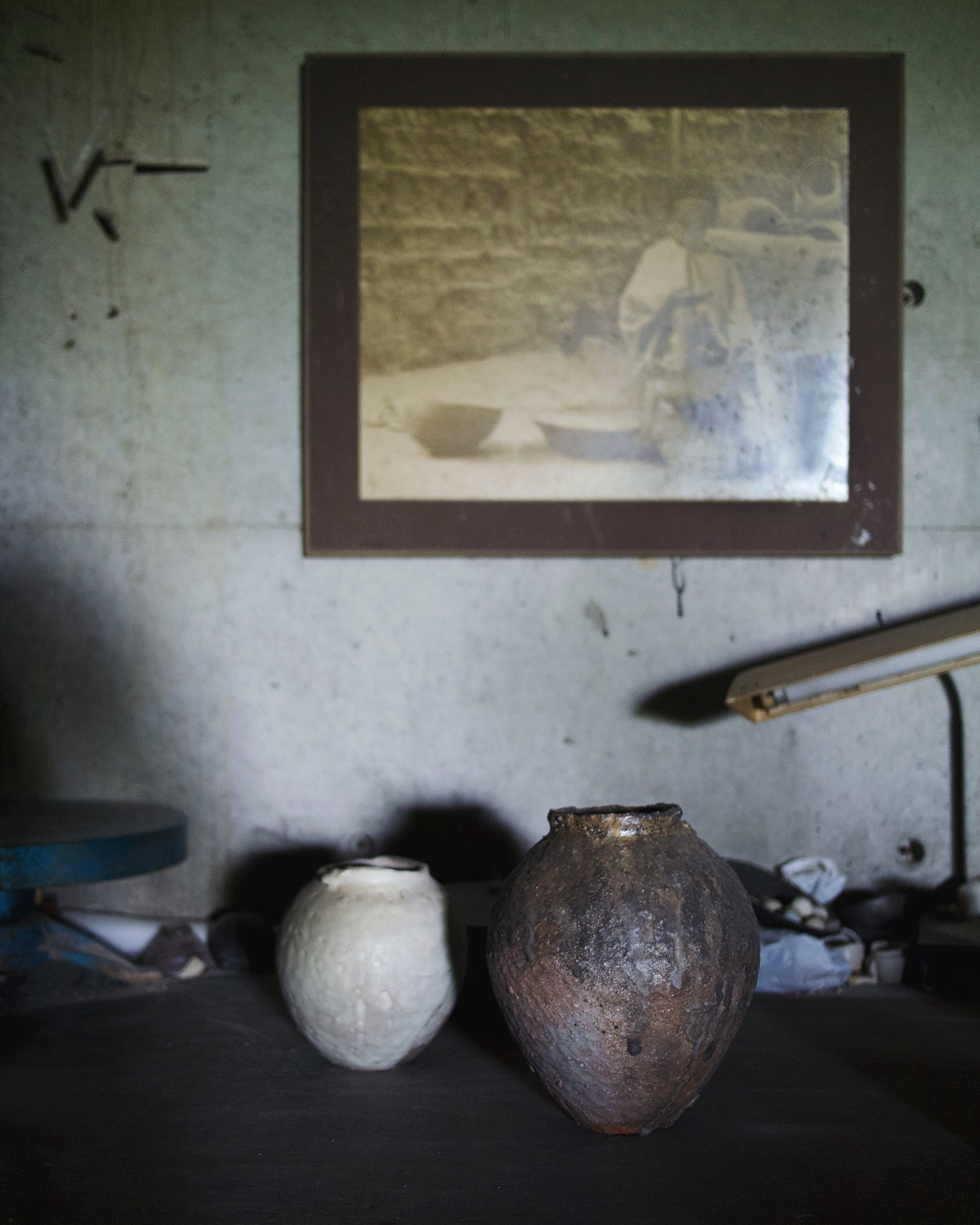 Anagama vases at Keisuke Iwata's studio